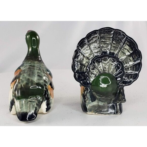 Vintage Turkey Salt Pepper Shaker Ceramic Set Japan Colorful - Picture 2 of 5